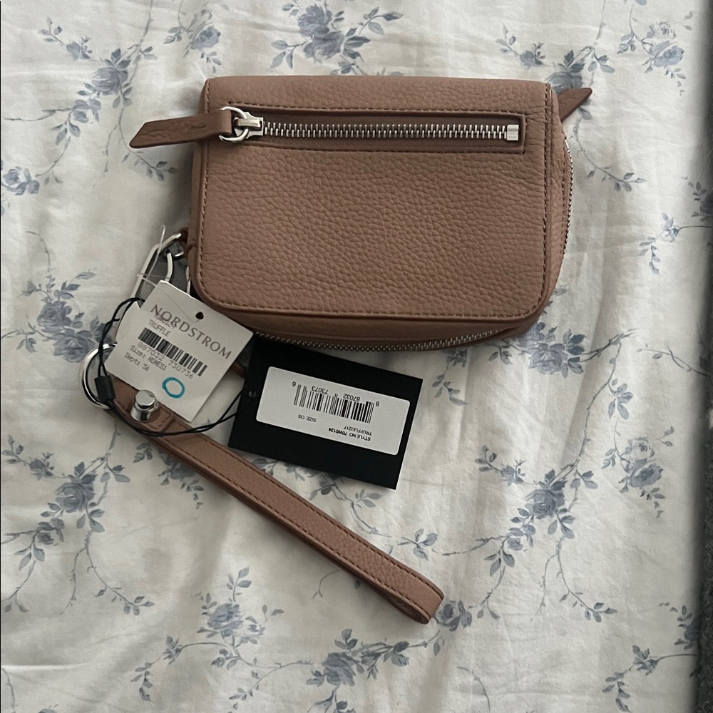 Alexander Wang Fumo Leather Clutch Wristlet in Truffle